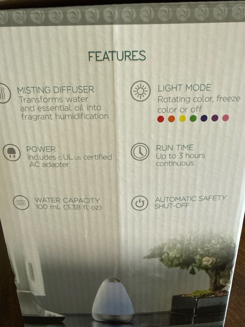 SpaRoom PureMist Essential Oil Diffuser - White/Silver - Picture 3 of 3